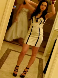 elizabeth gillies white dress