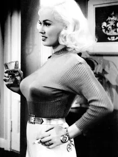 jane mansfield having a drink and a smoke!