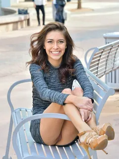 upskirt on a bench