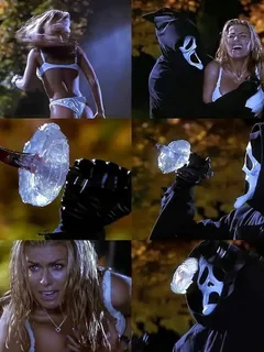 carmen electra getting stabbed by ghostface in “scary movie”