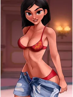 mulan stripping down to her bikini