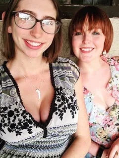 big tit brunette and redhead