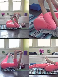 yoga instructor displaying nice pussy mound.