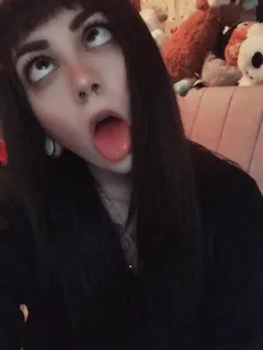 cute dark haired emo teen ahegao