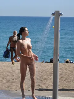 beach shower completely nude