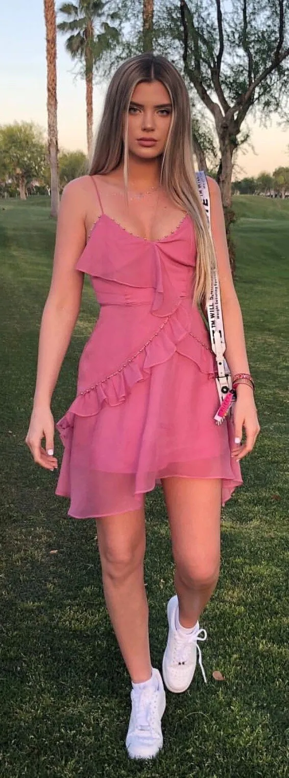 alissa violet is looking sexy as hell in pink dress