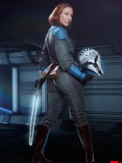 Sophia Locke in VR Cosplay X set The Mandalorian Bo Katan