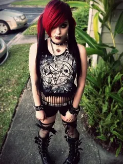 punk goth red-haired chick