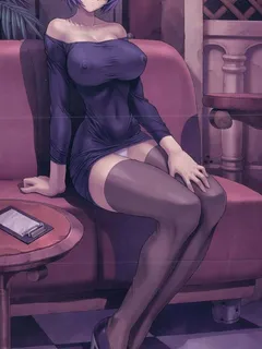 rei with big tits in stockings & tight dress