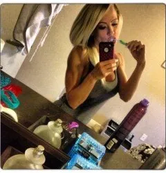 monroe lee brushing teeth selfie fully clothed