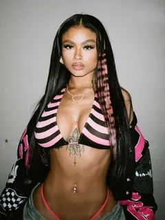 india westbrooks in a pink and black bikini