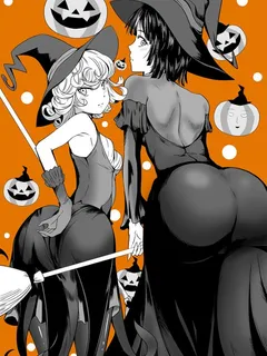 tatsumaki, saitama, and fubuki (one-punch man) drawn by kawa