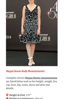 megan boone’s body measurements