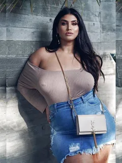 la'tecia thomas jean skirt & pointy nips