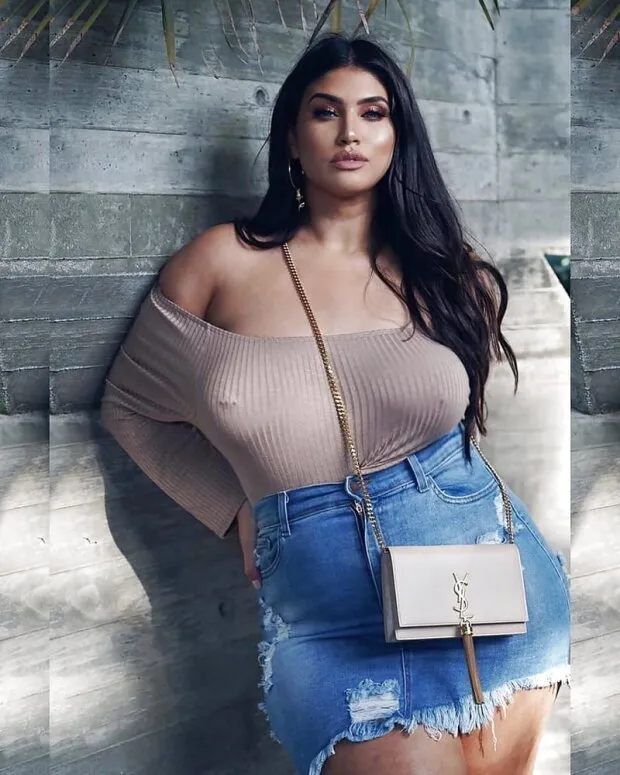 la'tecia thomas jean skirt & pointy nips