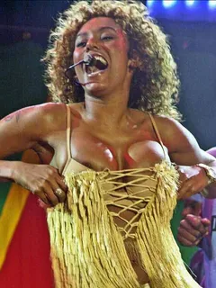 melanie brown, this nip slip gives advance publicity for "the seat filler" dvd next week