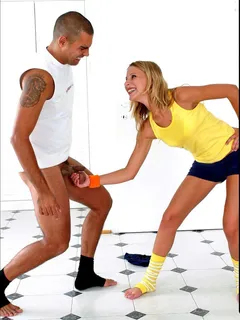 her: "i love our workouts! my grip strength is getting better and better!"