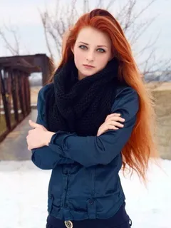 redhead in the cold