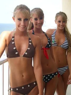 triplets in bikinis