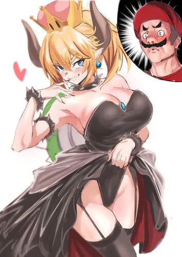 bowsette surprise to  mario