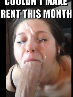 she couldn't make rent so she took a thick load on her face instead.