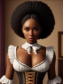 black woman with big tits in a maid outfit