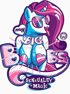 my little pony parody with a big tits in her logo | t shirt illustration | bad influence @bebadinfluence