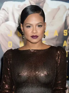 christina milian braless in long evening dress