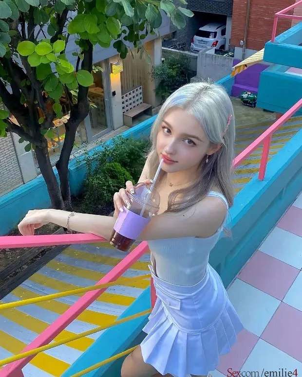 a beautiful angel drink a soda