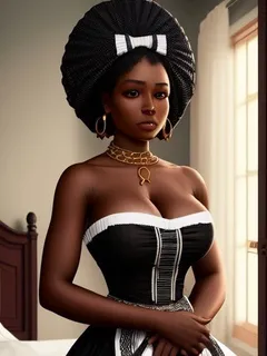 black woman in maid outfit