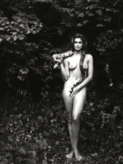 cindy crawford with a snake