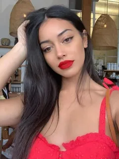 cindy kimberly red dress, red lipstick, your white cum