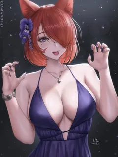 giant breasts and cute fangs