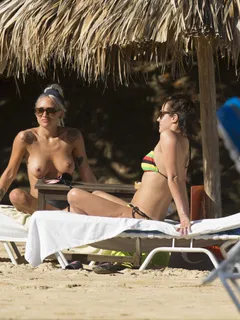 lou teasdale topless sunbathing with caroline flack