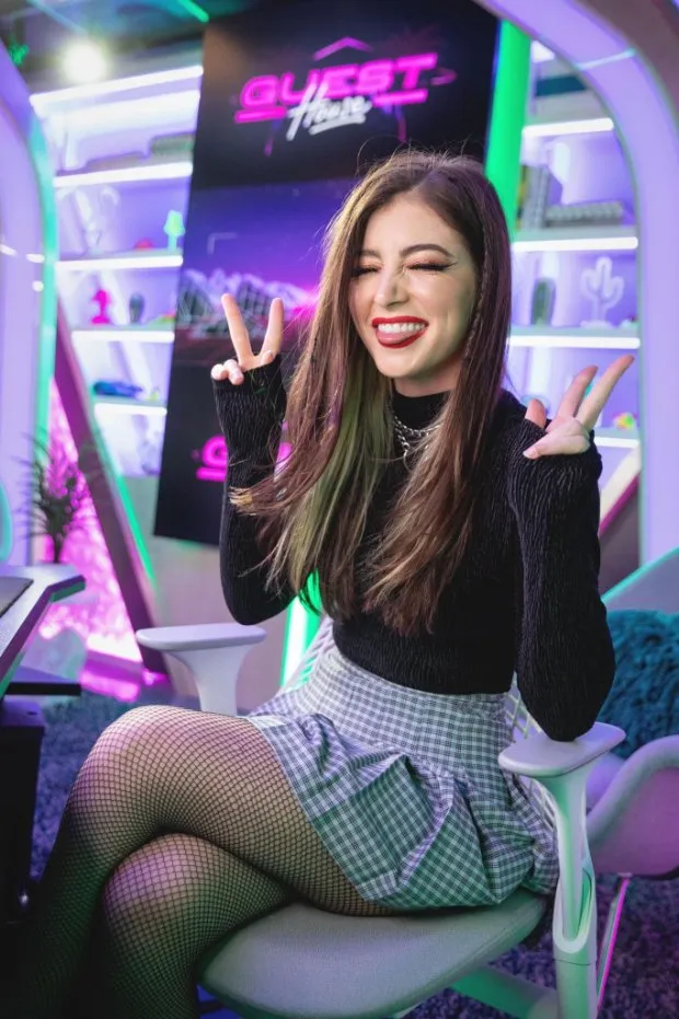 chrissy costanza sexy skirt and fishnet