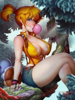 cartoon porn drawing from white-devil featuring sexy ginger teen with big tits and bubblegum