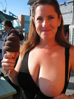 mature one boob ice cream.