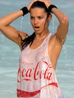 adriana lima - braless wet see-through photoshoot in cancun - hot celebs home