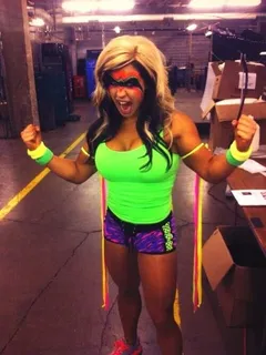 celeste bonin (kaitlyn) dressed as ultimate warrior