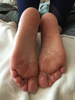 pretty feet covered in cum