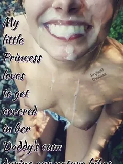 my little princess loves to get covered in her daddy’s cum during our nature hikes