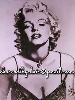 charcoal of marilyn monroe