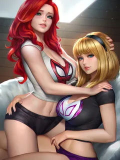 mary jane & gwen stacy by neoartcore