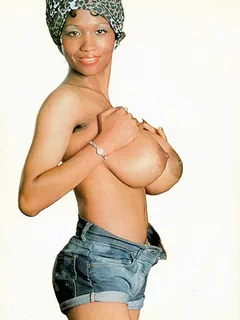 retro ebony model with huge tits