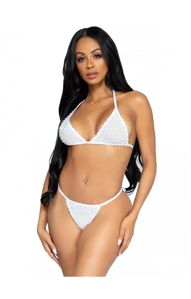 2 pc tempest bikini set - white- one size