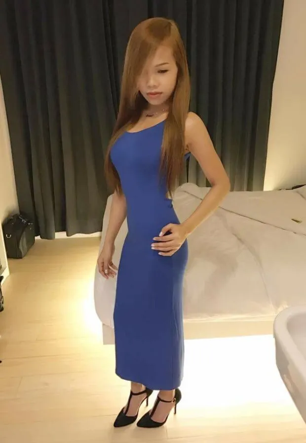 gorgeous philippines 18 year old spinner in a sexy tight blue dress and high heels