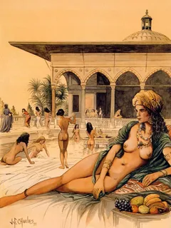 j. f charles art: scenes in a harem