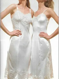 a pair of gorgeous ladies in some silky soft & lacy full slips!