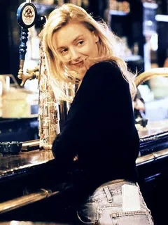 sexy hope davis in jeans at the bar