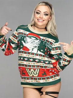 042  liv morgan in sexy red/green x-mas sweater #9!